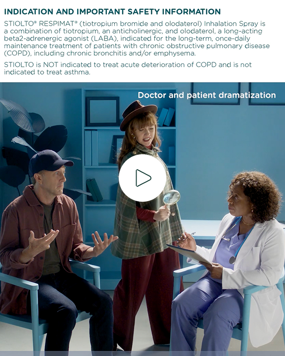 COPD Dee talking to a doctor and a patient