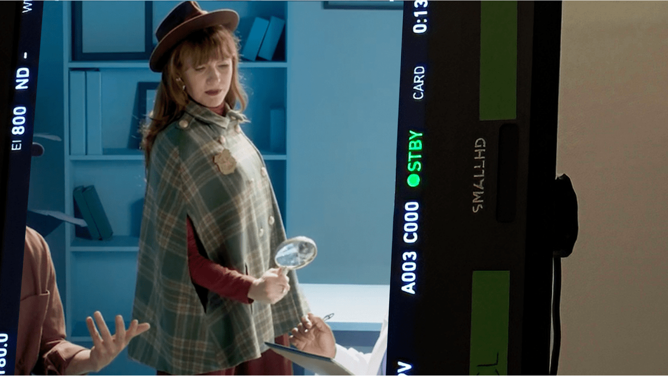 Lady dressed like a detective