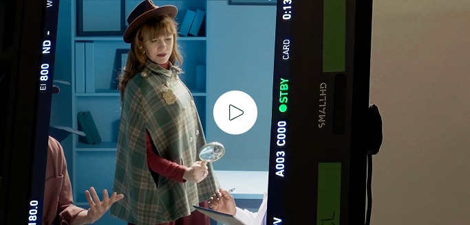 Lady dressed like a detective